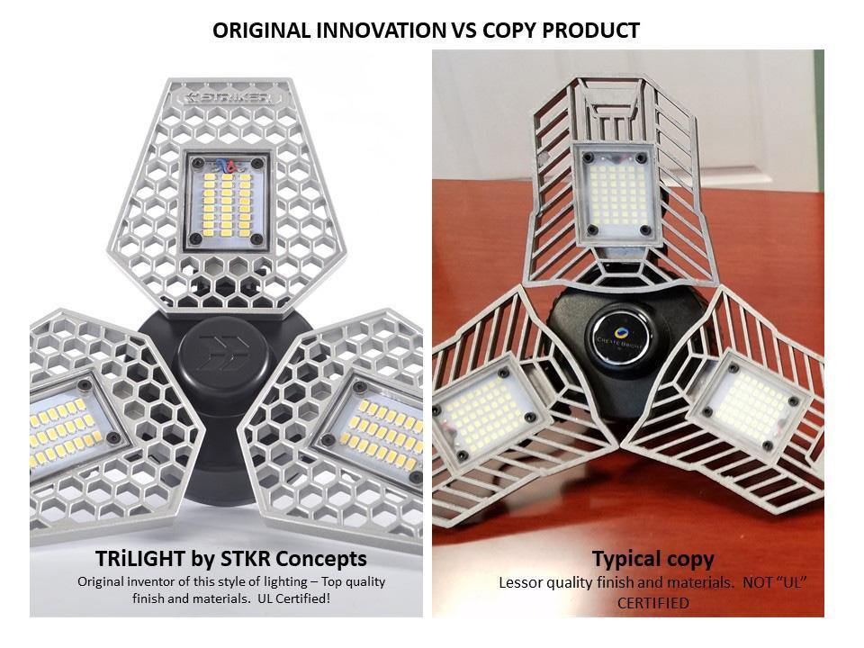 Trilight motion sensing garage ceiling light - Why buy the original over a copy? STKR Concepts