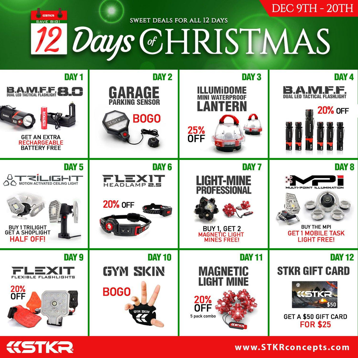 12 Days of Christmas **Everyday is a new deal! STKR Concepts