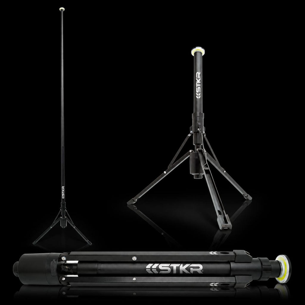 FLi-Pro Plus 10' Telescoping Area Light 3 poses on a white studio background