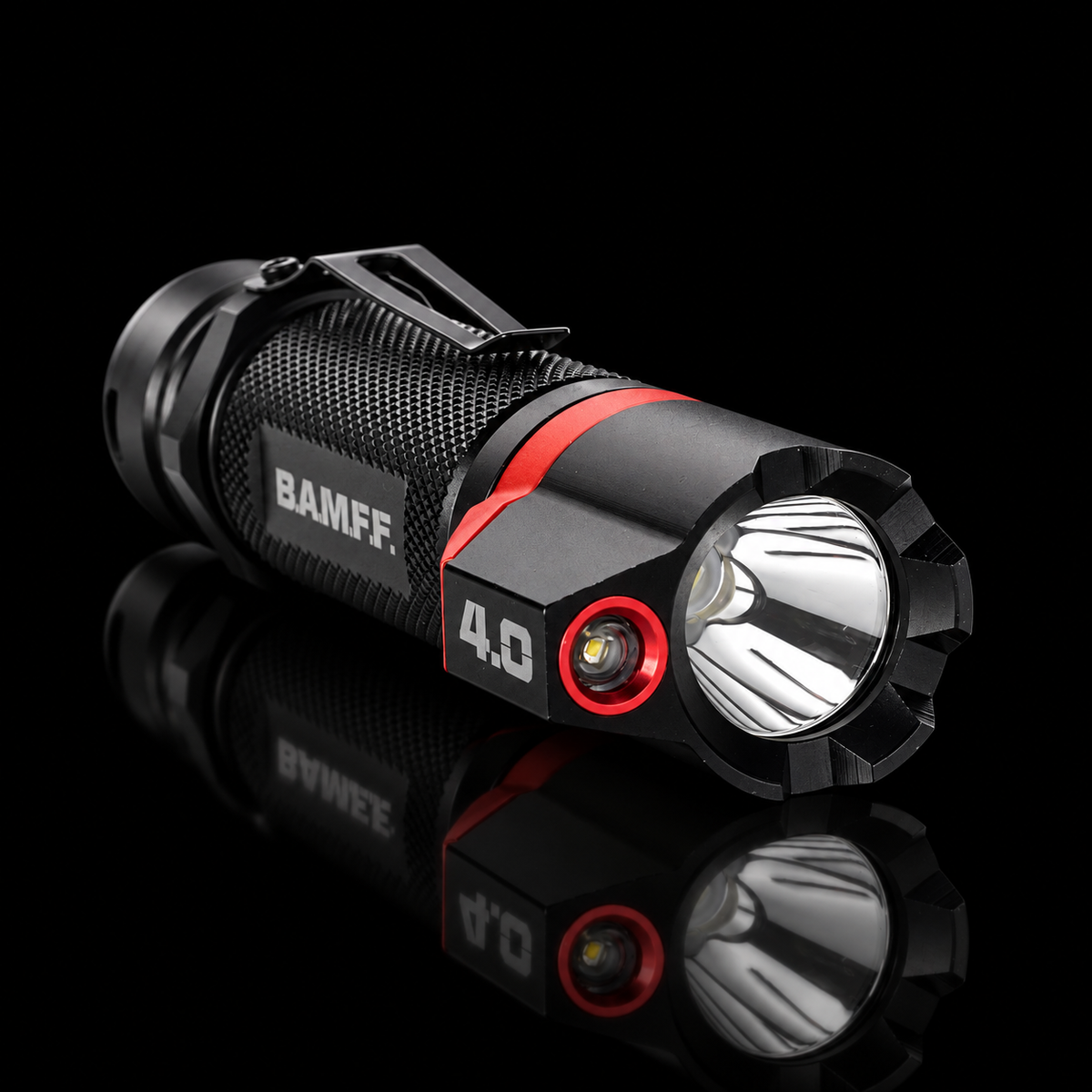 BAMFF 4.0 dual LED tactical flashlight on black